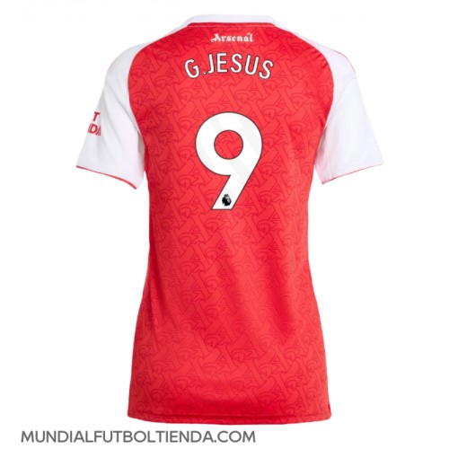 Camiseta Arsenal Gabriel Jesus #9 Primera Equipación Replica 2025-26 para mujer mangas cortas Camiseta Arsenal Gabriel Jesus #9 Primera Equipación Replica 2025-26 para mujer mangas cortas
